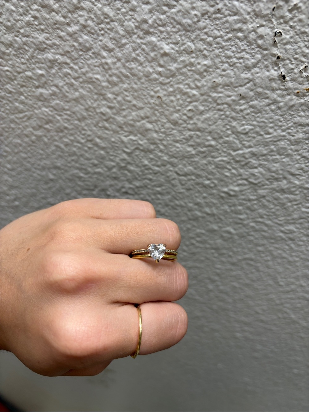 Pandora Gold Heart-Cut Solitaire Ring with Clear Stone
